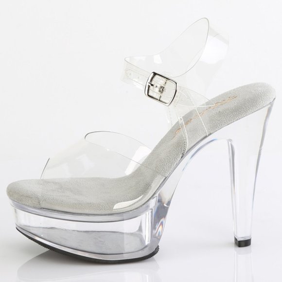 Platform Clear High Heel Shoes - Picture 1 of 5